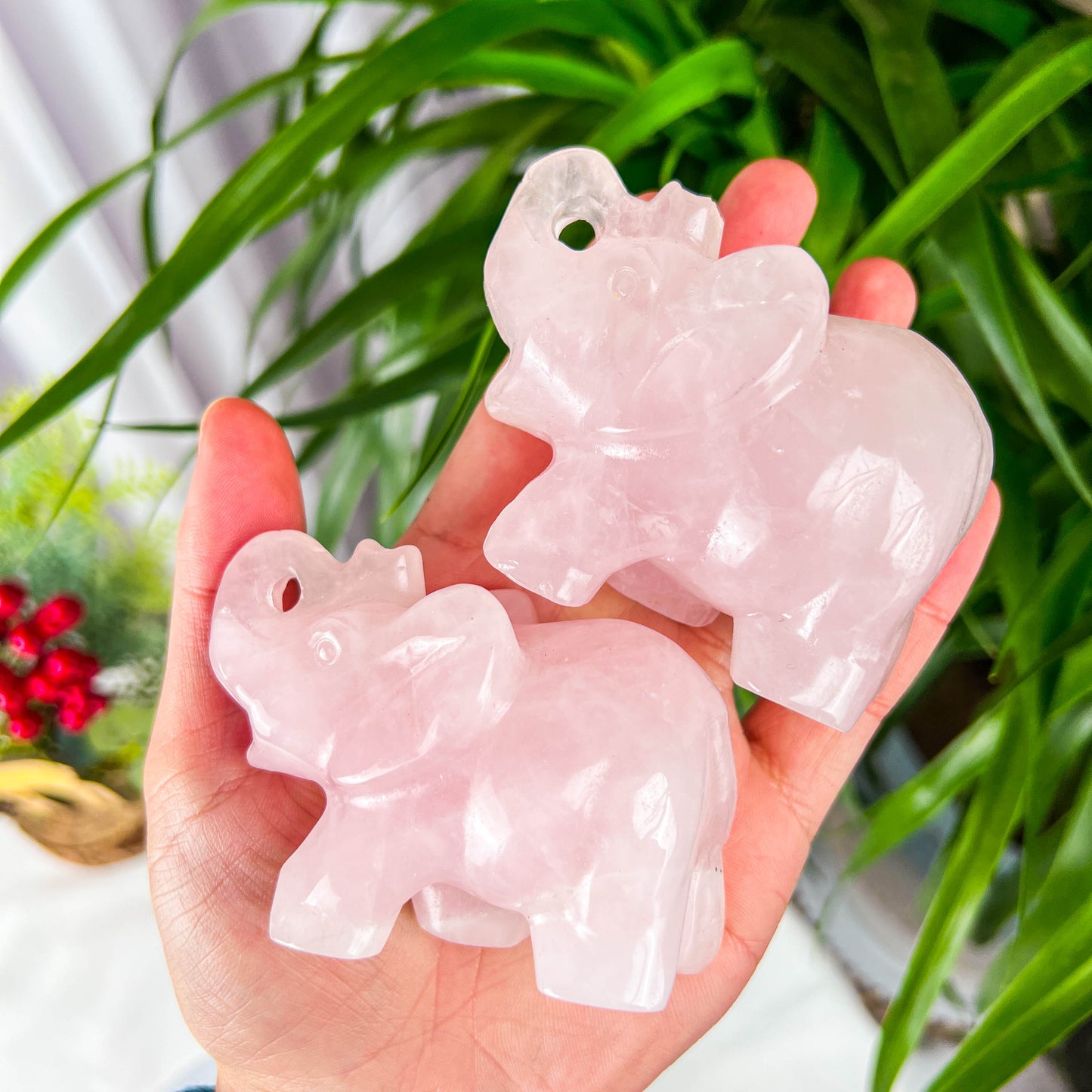 rose quartz elephant
