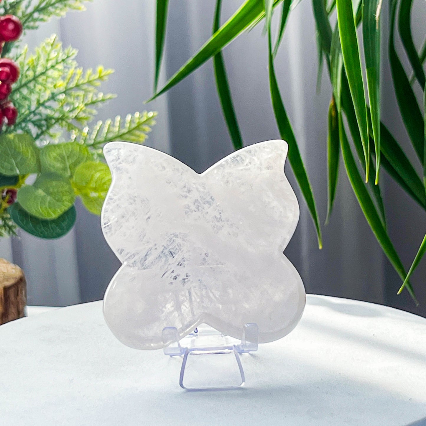 rose quartz butterflys guasha slab