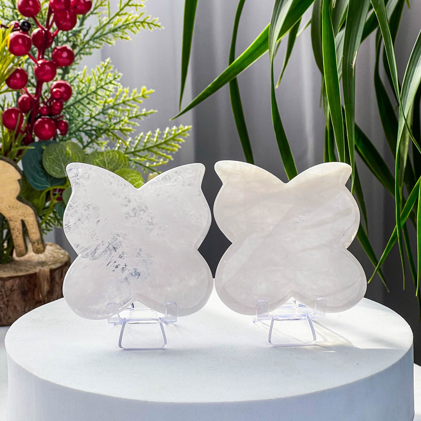 rose quartz butterflys guasha slab