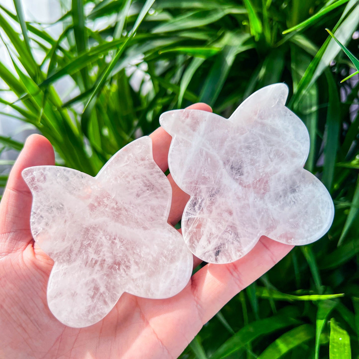 rose quartz butterflys guasha slab