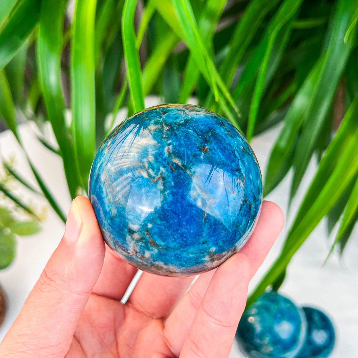 blue apatite sphere