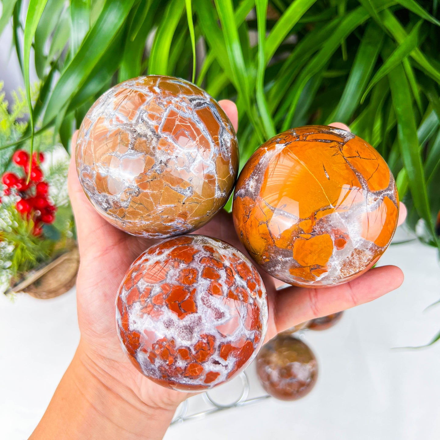 pink agate sphere