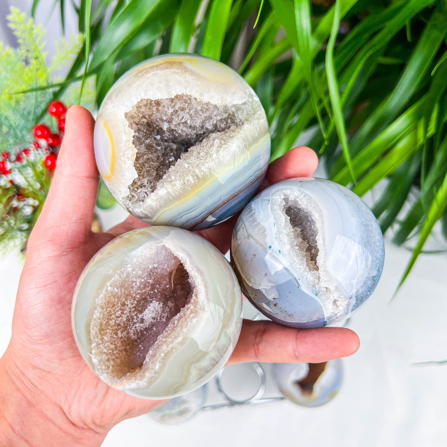 druzy agate sphere