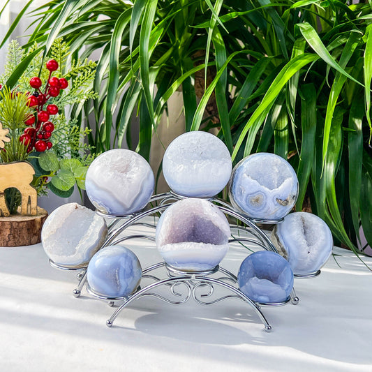 blue lace agate druzy sphere