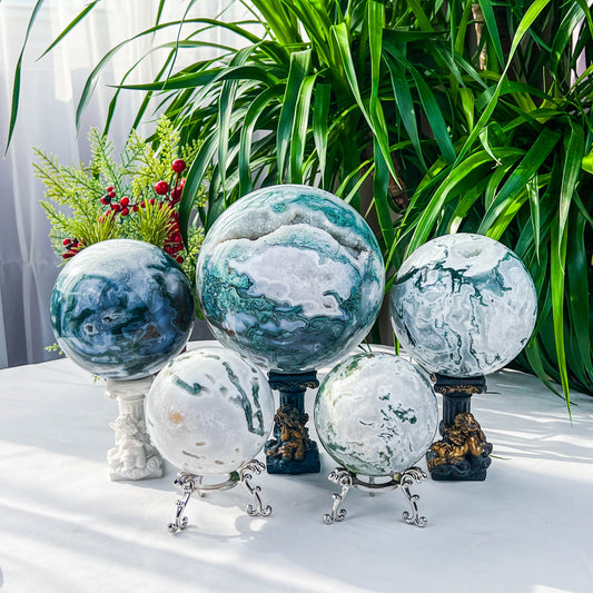 moss agate sphere