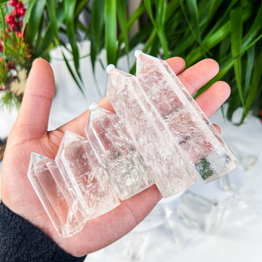 clear quartz tower