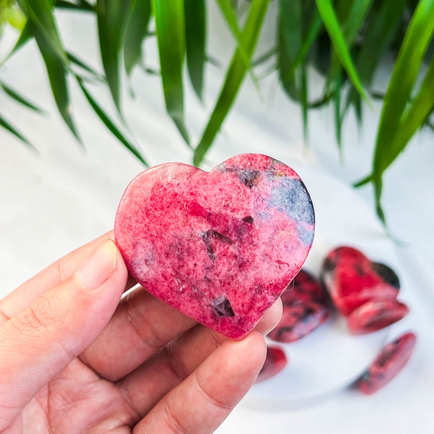 rhodonite heart