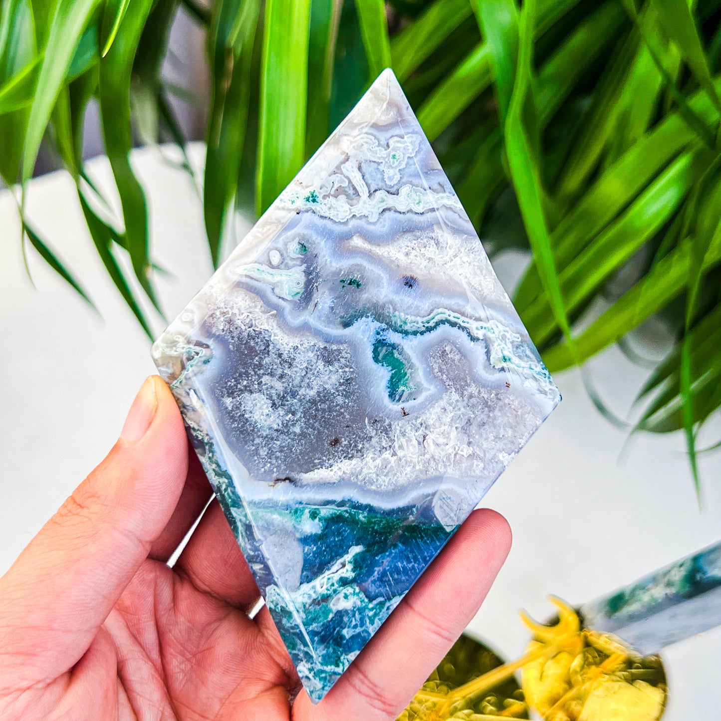 moss agate rhomboid