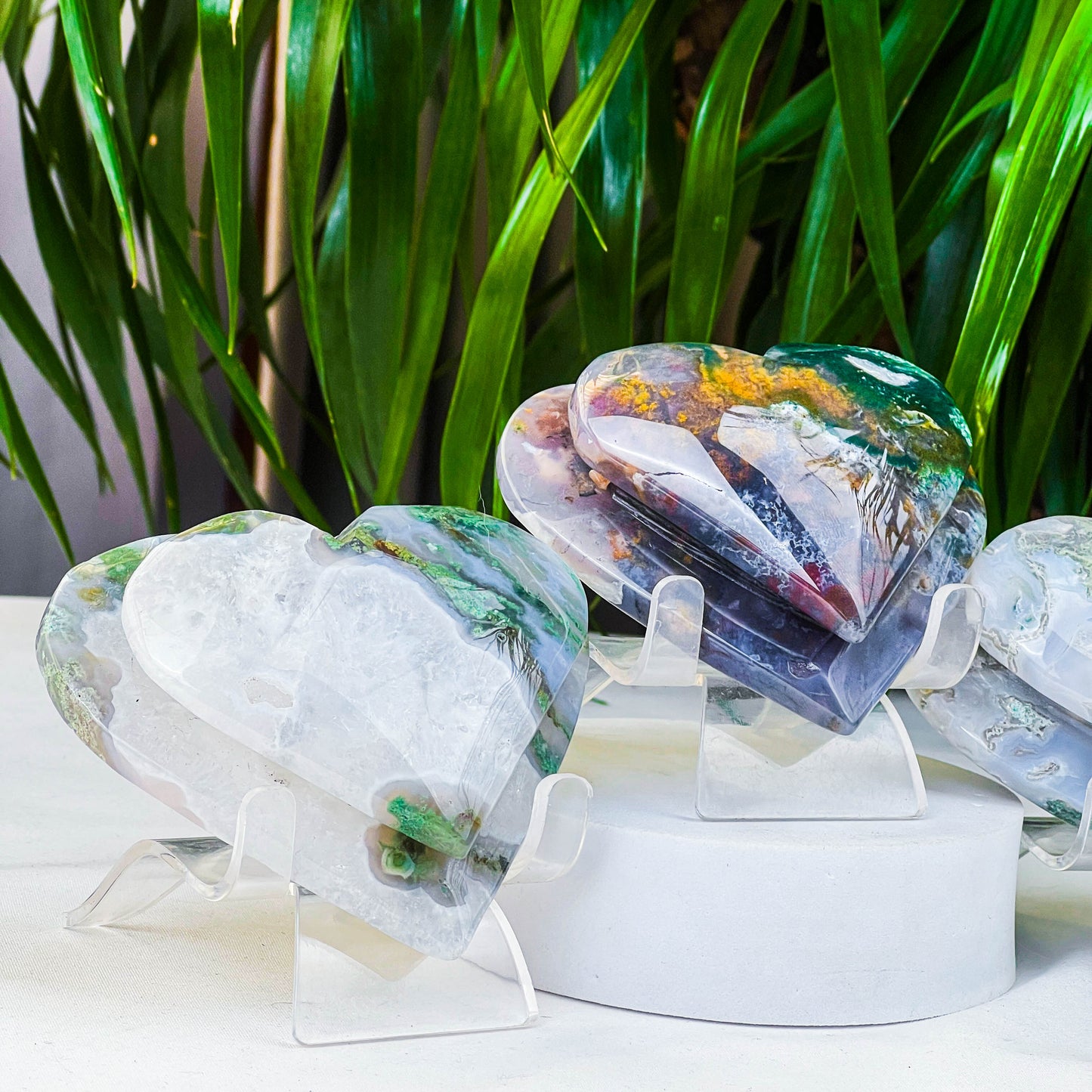 moss agate heart