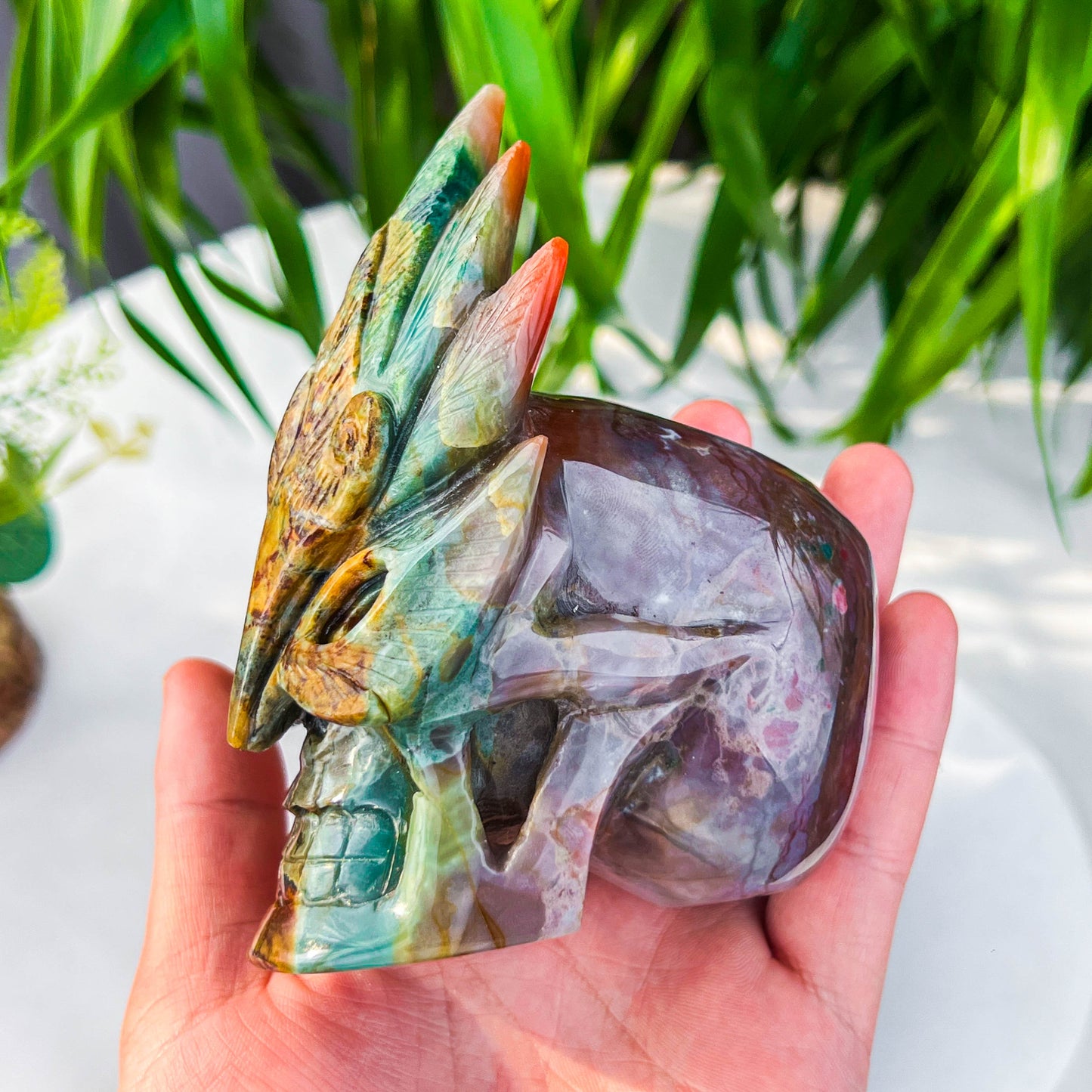 ocean jasper Indian skull