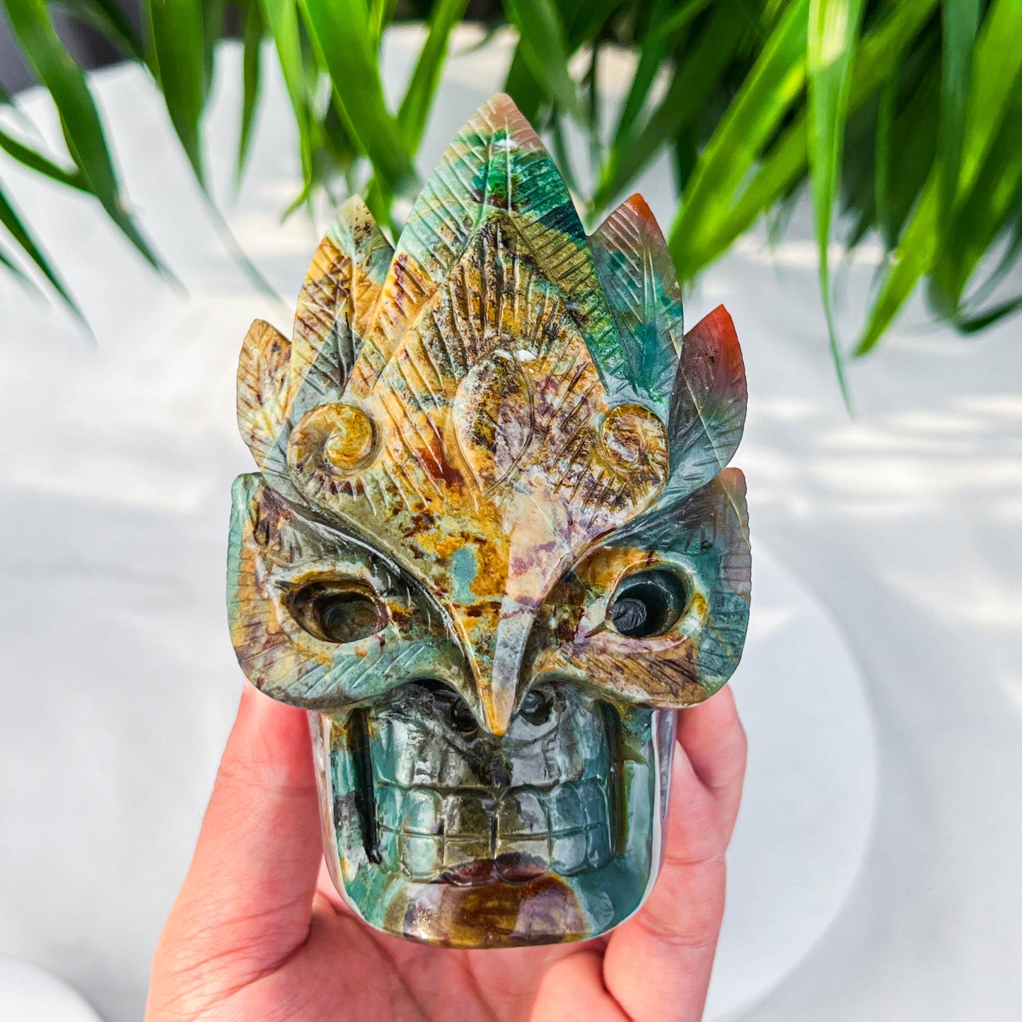 ocean jasper Indian skull