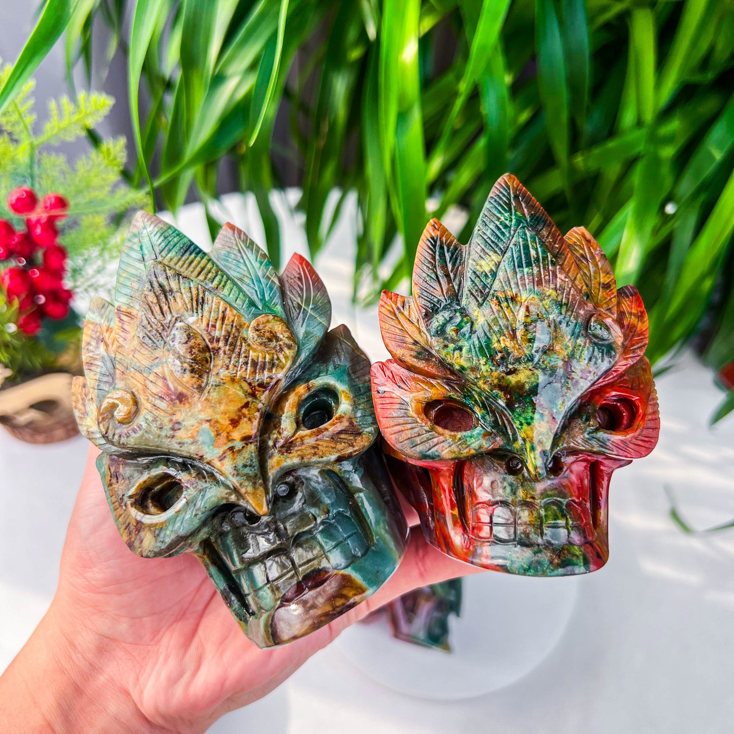 ocean jasper Indian skull