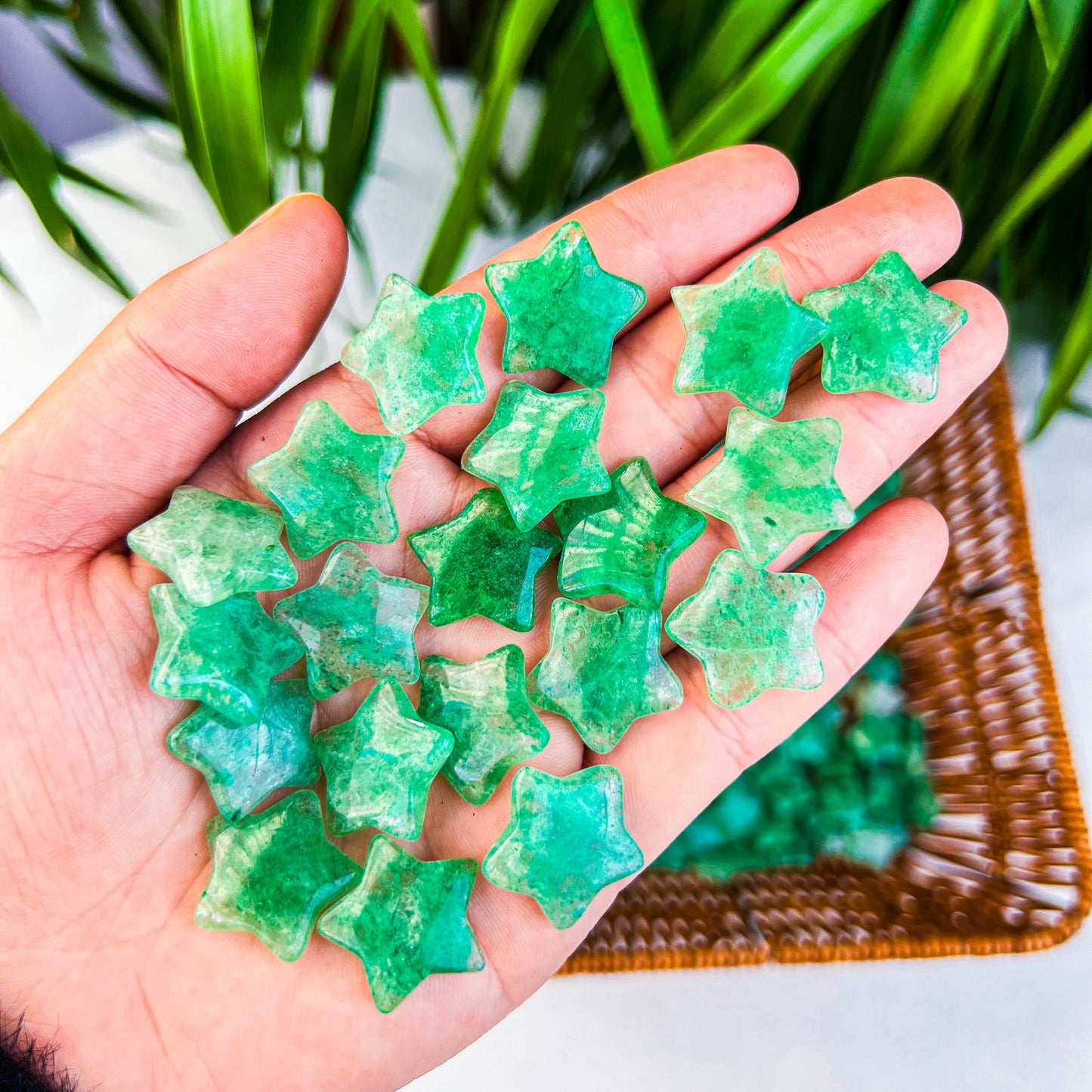 green fluorite stars