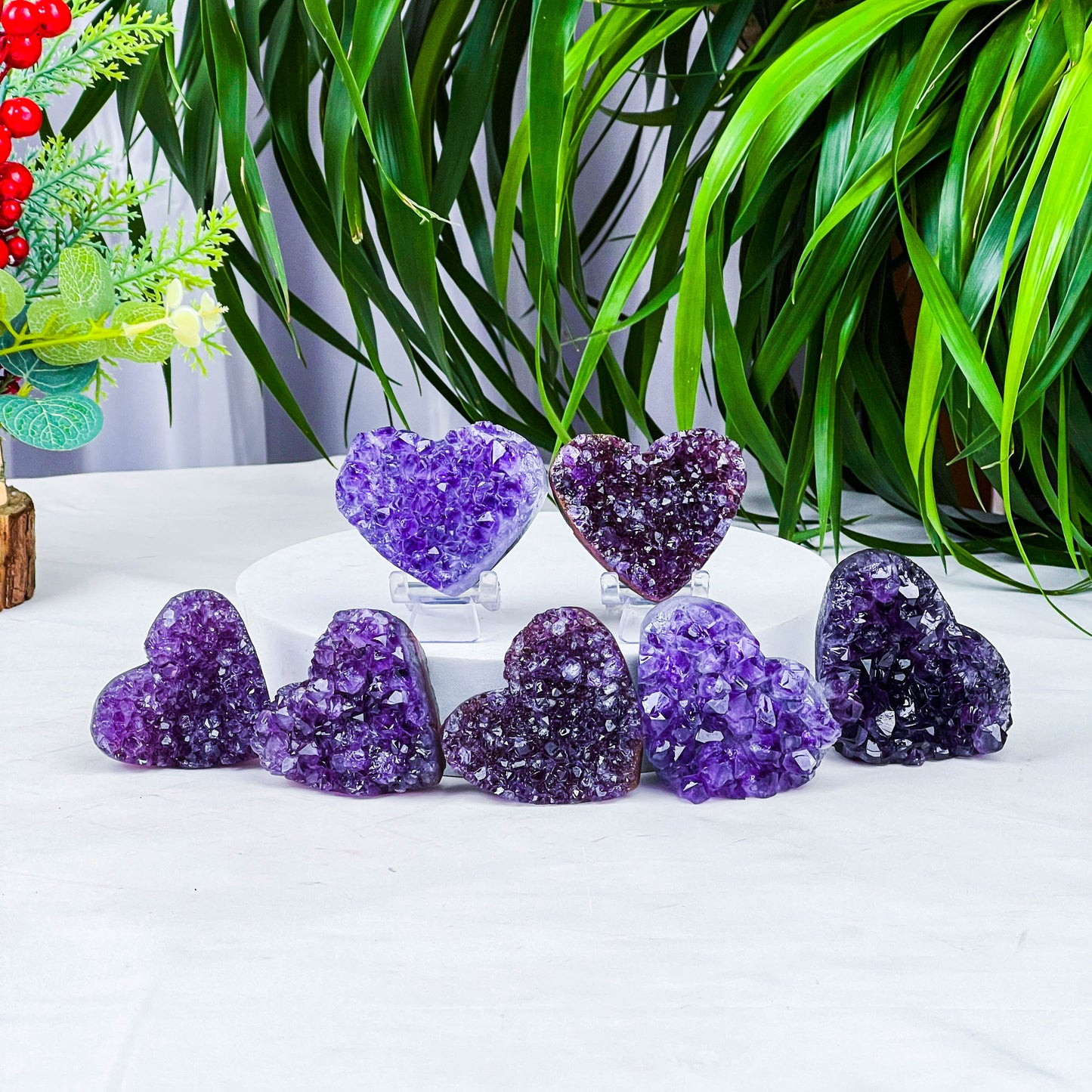 amethyst cluster heart